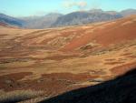 Looking back down to the moss from the climb up to Eskdale Fell.