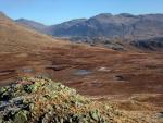 Quagrigg Moss from Great How. Bowfell and the Crinkles on the skyline.