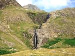 Scafell beyond Cam Spout waterfall.