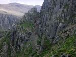 Looking back down to the  rake traverse.