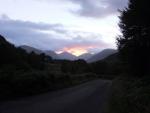 Driving into the sunrise. Wasdale ahead.